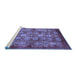 Sideview of Machine Washable Oriental Blue Industrial Rug, wshurb516blu