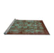 Sideview of Machine Washable Oriental Light Blue Industrial Rug, wshurb516lblu