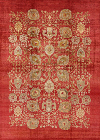 Machine Washable Industrial Modern Red Rug, wshurb516