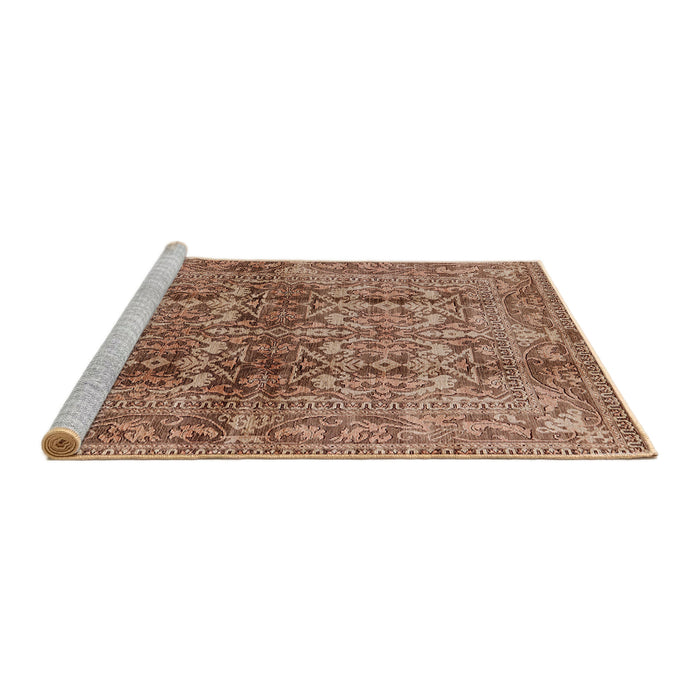 Sideview of Machine Washable Industrial Modern Dark Sienna Brown Rug, wshurb517