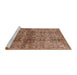 Sideview of Machine Washable Industrial Modern Dark Sienna Brown Rug, wshurb517