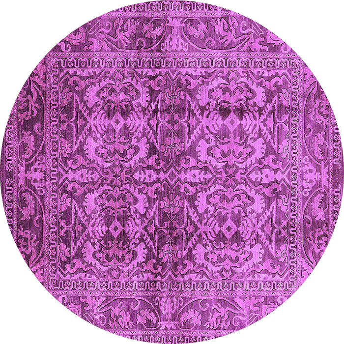 Round Oriental Purple Traditional Rug, urb517pur