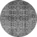 Round Oriental Gray Traditional Rug, urb517gry