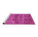 Sideview of Machine Washable Oriental Pink Traditional Rug, wshurb517pnk