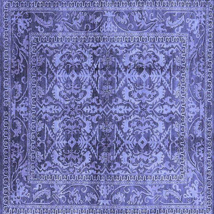 Square Oriental Blue Traditional Rug, urb517blu