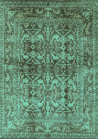 Oriental Turquoise Traditional Rug, urb517turq