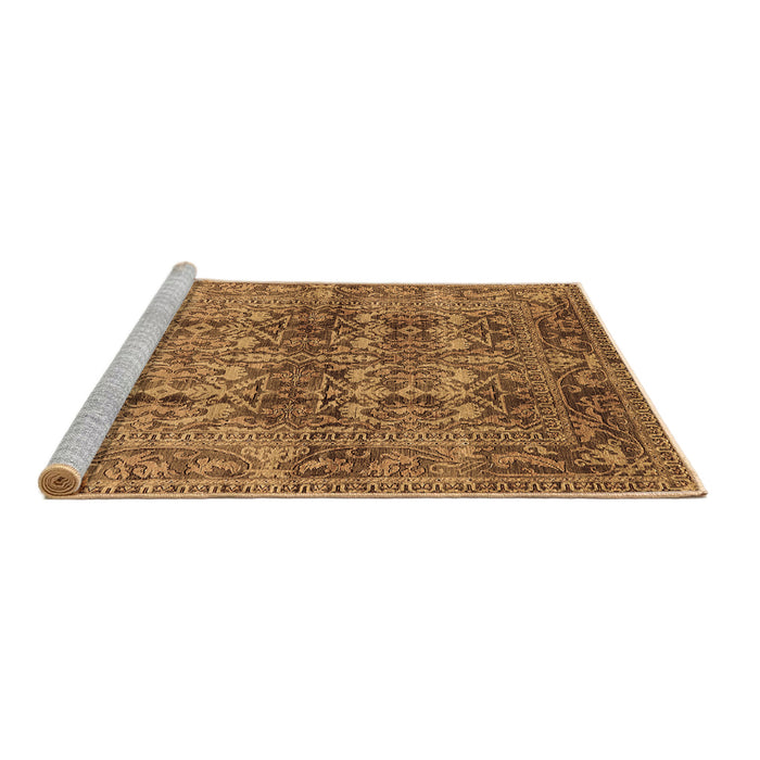 Sideview of Machine Washable Oriental Brown Traditional Rug, wshurb517brn