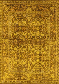 Oriental Yellow Traditional Rug, urb517yw