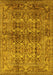 Oriental Yellow Traditional Rug, urb517yw