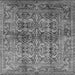 Square Machine Washable Oriental Gray Traditional Rug, wshurb517gry