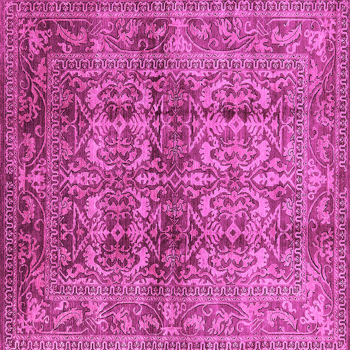 Square Oriental Pink Traditional Rug, urb517pnk
