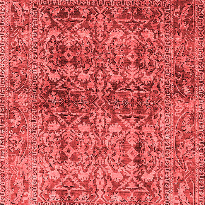 Machine Washable Oriental Red Traditional Rug, wshurb517red