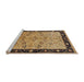 Sideview of Machine Washable Industrial Modern Sangria Brown Rug, wshurb518