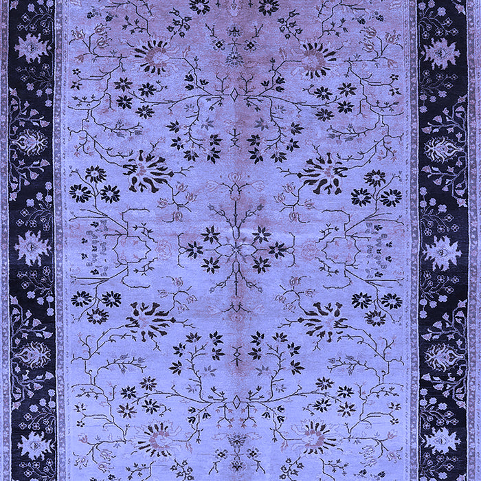 Machine Washable Oriental Blue Traditional Rug, wshurb518blu