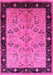 Machine Washable Oriental Pink Traditional Rug, wshurb518pnk