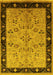 Machine Washable Oriental Yellow Traditional Rug, wshurb518yw