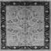 Square Machine Washable Oriental Gray Traditional Rug, wshurb518gry