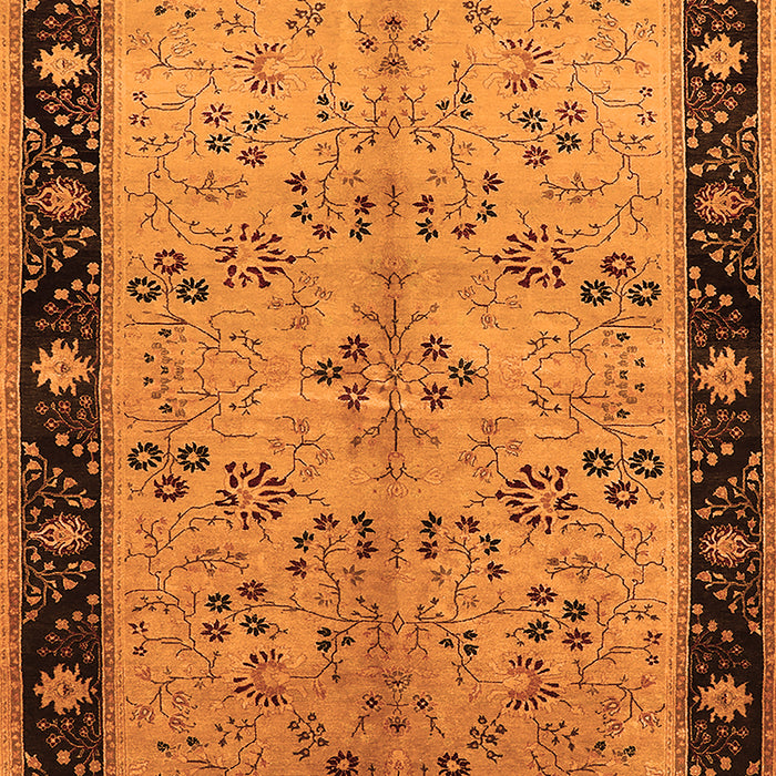 Machine Washable Oriental Orange Traditional Area Rugs, wshurb518org
