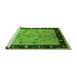 Sideview of Machine Washable Oriental Green Traditional Area Rugs, wshurb518grn