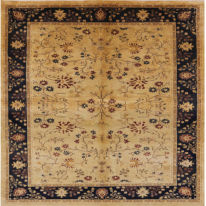 Square Mid-Century Modern Sangria Brown Oriental Rug, urb518
