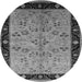 Round Oriental Gray Traditional Rug, urb518gry