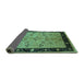 Sideview of Oriental Turquoise Traditional Rug, urb518turq