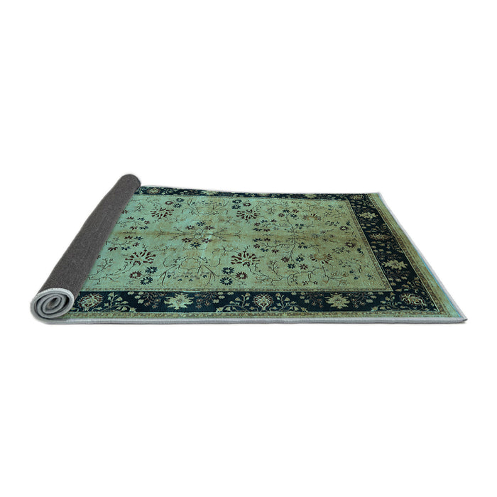 Sideview of Oriental Light Blue Traditional Rug, urb518lblu