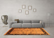 Machine Washable Oriental Orange Traditional Area Rugs in a Living Room, wshurb518org