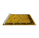 Sideview of Machine Washable Oriental Yellow Traditional Rug, wshurb518yw