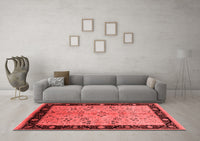 Machine Washable Oriental Red Traditional Rug, wshurb518red