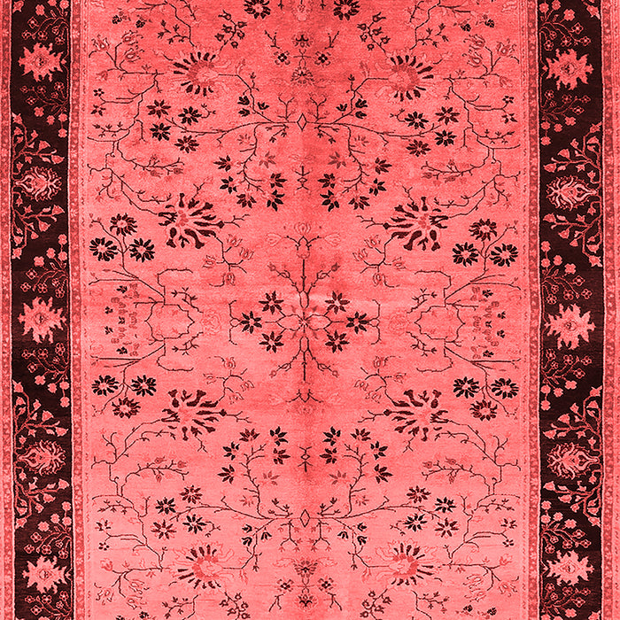 Machine Washable Oriental Red Traditional Rug, wshurb518red