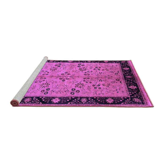 Sideview of Machine Washable Oriental Purple Traditional Area Rugs, wshurb518pur