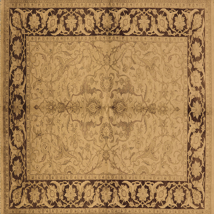 Square Oriental Brown Traditional Rug, urb519brn