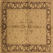 Square Oriental Brown Traditional Rug, urb519brn