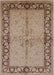 Mid-Century Modern Sienna Brown Oriental Rug, urb519