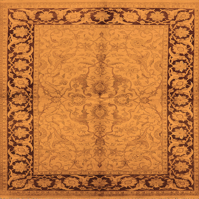 Square Oriental Orange Traditional Rug, urb519org