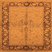 Square Oriental Orange Traditional Rug, urb519org