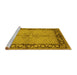 Sideview of Machine Washable Oriental Yellow Traditional Rug, wshurb519yw