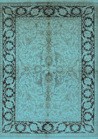 Oriental Light Blue Traditional Rug, urb519lblu