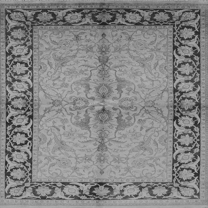 Square Machine Washable Oriental Gray Traditional Rug, wshurb519gry