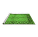 Sideview of Machine Washable Oriental Green Traditional Area Rugs, wshurb519grn