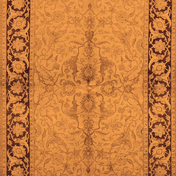 Machine Washable Oriental Orange Traditional Area Rugs, wshurb519org