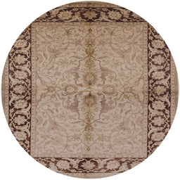 Round Machine Washable Industrial Modern Sienna Brown Rug, wshurb519