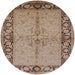 Round Machine Washable Industrial Modern Sienna Brown Rug, wshurb519