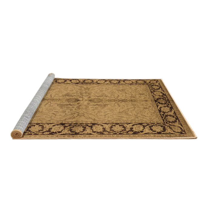 Sideview of Machine Washable Oriental Brown Traditional Rug, wshurb519brn