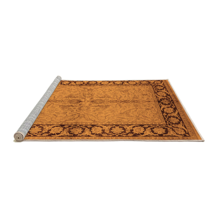 Sideview of Machine Washable Oriental Orange Traditional Area Rugs, wshurb519org