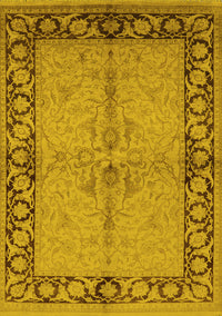 Oriental Yellow Traditional Rug, urb519yw
