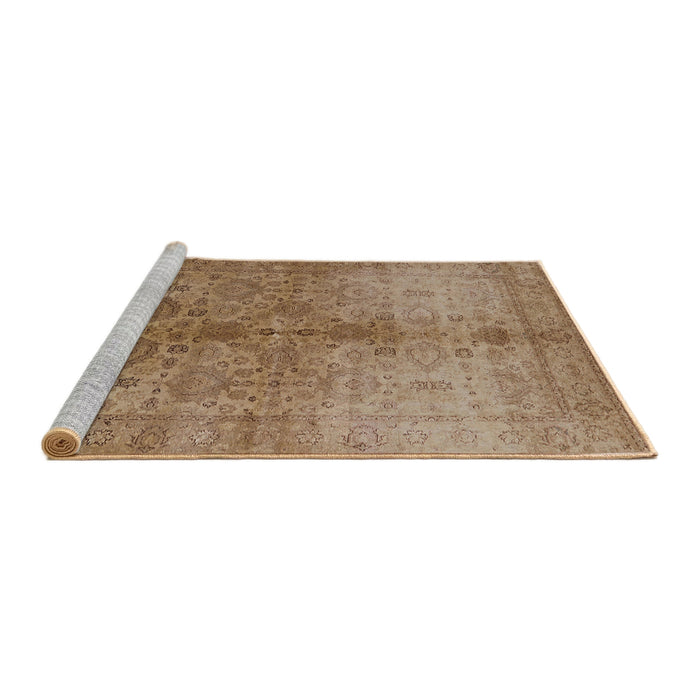 Sideview of Machine Washable Industrial Modern Light Brown Rug, wshurb520