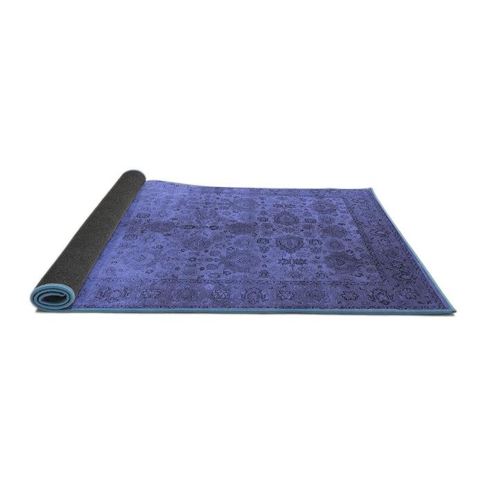Sideview of Oriental Blue Traditional Rug, urb520blu
