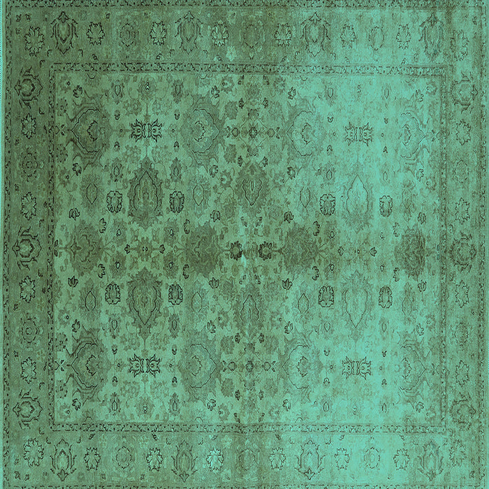 Square Oriental Turquoise Traditional Rug, urb520turq